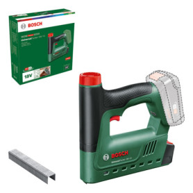Bosch Home and Garden Agrafeuse sans fil - UniversalTacker 18V-14 (pose d’agrafes dans le bois dur et tendre ; pour agrafes et c
