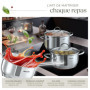 tectake® Set de casserole Inox Batterie de cuisine inox Casseroles & couvercle casserole 7 pcs. idéal Induction cuisinère gaz & 