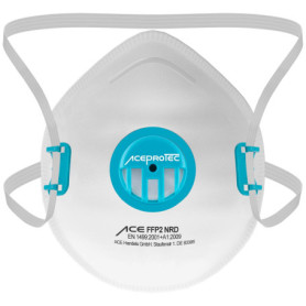 ACE ProTec FFP2 Lot de 10 masques anti-poussière jetables avec valve EN 149 contre la poussière de bois et de métal
