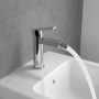Robinetterie à levier unique Villeroy & Boch Architectura pour bidet, robinet pour bidet avec tirette, mitigeur pour bidet à éco