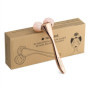 Navaris Rouleau massage visage - Roller de massage en quartz rose pour yeux front joues lèvre cou nez - Roll on facial en design
