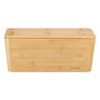 Navaris Boîte Range-Câble Bambou - Boîtier de Rangement 39,4 x 16 x 16 cm pour Câbles TV USB Téléphone Rallonges Multiprises - A