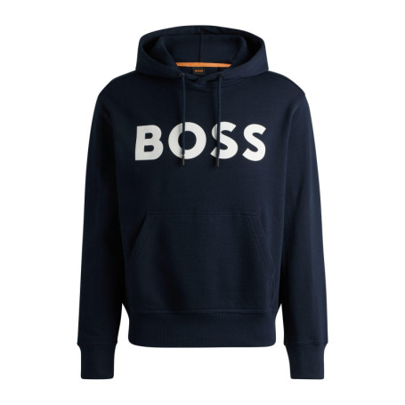 BOSS Hommes Webasic Hood Sweat à Capuche Relaxed en Molleton de Coton avec Grand Logo