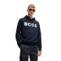 BOSS Hommes Webasic Hood Sweat à Capuche Relaxed en Molleton de Coton avec Grand Logo