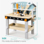 Navaris Établi pour Enfant en Bois - Banc à Outils avec 20 pièces en MDF - Jeu d'éveil et de Construction pour Enfants de 3 Ans 