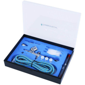 TIMBERTECH® ABPST01 Pistolet Aerographe Kit aérographe avec Adaptateur, Tuyau, Buses et Aiguilles