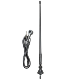 tomzz Audio 1000-001 Antenne Universelle en Caoutchouc très Flexible AM/FM FM, câble de 1,3 m avec connecteur d'antenne DIN