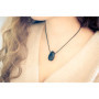 Lebensquelle Plus Pendentif en obsidienne noire, en forme de goutte, avec cordon en cuir, en pierre précieuse percée et de quali