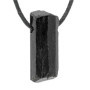 Lebensquelle Plus Pendentif en Pierre Brute de Tourmaline Noire avec Cordon en Cuir, Halbedelstein, cristal, Halbedelstein, cris