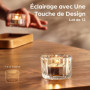 Praknu Photophore Bougeoir en Verre Transparent - 12 Porte Bougie Decorative à Chauffe-Plat - Décoration de Maison, Salon de Mar