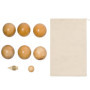 noTrash2003 Lot de 6 boules de pétanque en bois massif avec cône de pétanque pour jeu de plein air pour le jardin ou la plage