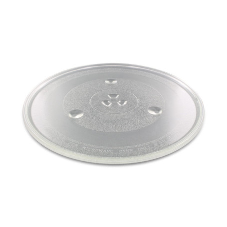 DEKAROX Plateau tournant rond en verre pour micro-ondes 315 mm de diamètre avec 3 pieds universel