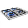Arebos Table de cuisson à gaz 4 feux | 58 cm Cuisinière à gaz en acier inoxydable avec protection automatique contre les flammes