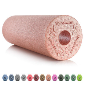 BODYMATE Rouleau de Massage fascias Standard L45cm Ø15cm dureté Moyenne + E-Book Gratuit - Rose gold