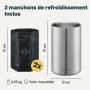 SILBERTHAL Seau À Vin Acier Inoxydable Double Paroi - 2 Manchons Refroidisseurs - Rafraîchisseur de Bouteille Vin - pour vin bla