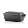 BBQ-Toro Cocotte en Fonte avec Couvercle - 4,5 L - 2 en 1 - Poêle et Cocotte - Moule à Pain - Grande Casserole Carrée pour Barbe