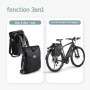 Borgen Sacoche de vélo pour porte-bagages, 25 l, 100 % étanche, poignée de transport et bandoulière, sacoches de vélo arrière, s