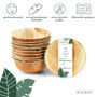 Wiseware - Lot de 25 bols jetables ronds en feuilles de palmier biodégradables - Diamètre 19 cm - Vaisselle de fête bio composta