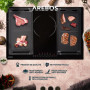 Arebos Plaque de cuisson pour induction, 43,6 x 22,9 cm, en fonte, pour induction, plaques de cuisson, four, barbecue, barbecue 