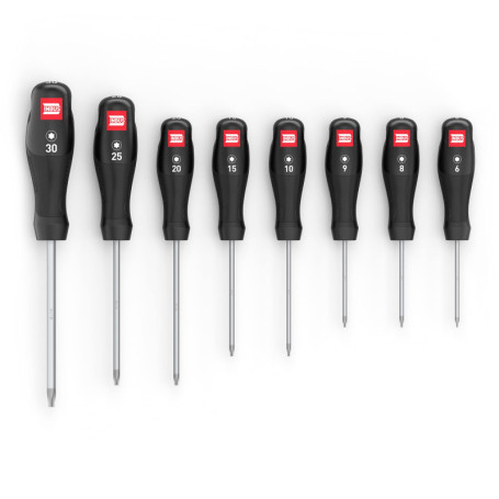 TORX® Jeu de Tournevis 8pcs, TX6–TX30, avec HybridTouch & GrayTip (INBUS® 73707)