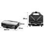 Steinborg Appareil à croque-monsieur XXL - 4 coins - Boîtier Cool-Touch - Revêtement antiadhésif - Appareil à croque-monsieur - 