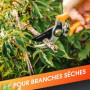 GRÜNTEK Sécateur Jardin lame franche 55mm. Cisaille 215mm Fleurs Vignes Plantes de Jardin
