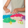 750g de Sable Magique pour les Enfants Lot de 5 Couleurs de Sable avec 5 Moules dans les Seaux Réutilisables Jeu de Sable à mode