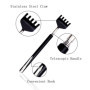 Gratte-dos extensible portatif, OWUDE télescopique Scratcher Tetractable Bear Griffe Métal Main Massager Outil Pack de 2 (Noir +