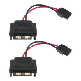EMSea 2pcs Câble Adaptateur d'Alimentation SATA 15 Broches Mâle vers 6 Broches Femelle pour Disque CD DVD Lecteur Slimline et Di