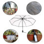 Juwacoo Parapluie de poche automatique transparent - Résistant aux tempêtes - Mini parapluie automatique - Design noir, Noir , S