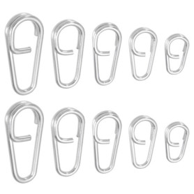 eMagTech 50pcs Anneaux Fendus en Acier Inoxydable Liens Clips de Pêche à Changement Rapide 10mm 13mm 16mm 18mm 21mm Clips de Leu