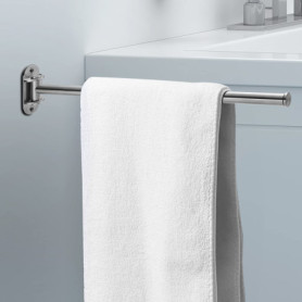 LDUDU Porte Serviette Salle de Bain 180°Rotatives Porte Serviette Murale Extensible de 40 à 60 cm Barre Porte Serviettes en Acie