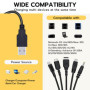 Mcbazel Câble de Chargeur USB 5 en 1 Remplacement, Compatible avec les Consoles DS Lite/NDS/New 3DS XL/New 3DS/3DS XL/3DS/2DS/DS