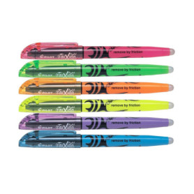 Pilot FriXion Paquet de 6 surligneurs clairs à encre effaçable, assortiment de couleurs