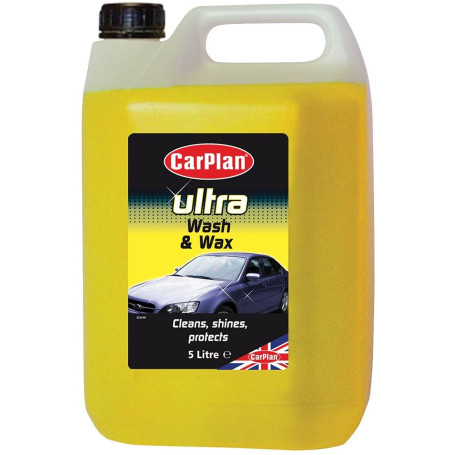 CarPlan Ultra Lavage & Cire 5L | Shampoing Voiture pH Neutre – Nettoie, Protège et Fait Briller sans Traces – Élimine Saletés et