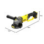 Stanley FATMAX Meuleuse d'angle Sans Fil 18V 125mm Vitesse 8500 trs/mn Sans Batterie Ni Chargeur Gamme FATMAX V20 SFMCG400B-XJ