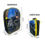 DC Comics Sac à dos Batman avec sac à déjeuner pour enfants, sac d'école, ensemble de repas isotherme assorti 2 pièces