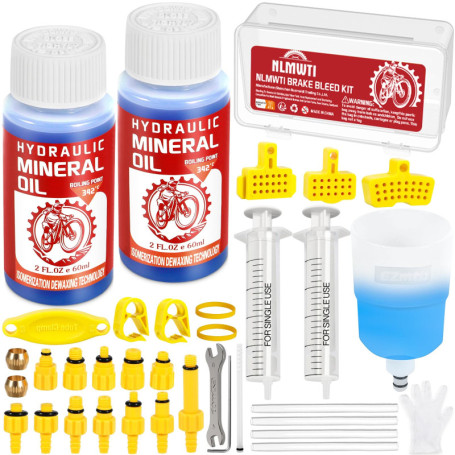 NLMWTI 36PCS Kit Purge Frein pour Shimano, Tektro, Magura, Kit Purgeurs de Frein Gamme de Freins à Disque Hydrauliques, Compris 
