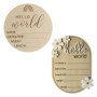 YSJCHEBS 2 Pièces Bébé Souvenirs Hello World Logo Copeaux De Bois Nouveau-Né Lettre Tableau D'Affichage Bébé Douche Copeaux De B