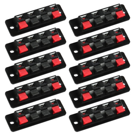 Tiardey 10 pièces capacité à courant élevé 8A, connecteurs de borne de haut-parleur stéréo à 4 voies bornier pinces à ressort pi