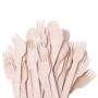 iPobie 100 Pièce Couverts en Bois Jetables, Ustensiles Biodégradables écologiques pour fête, Anniversaire, Camping, Pique-Nique
