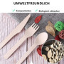 iPobie 100 Pièce Couverts en Bois Jetables, Ustensiles Biodégradables écologiques pour fête, Anniversaire, Camping, Pique-Nique