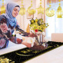 Ensemble de décorations pour Ramadan - Guirlande de Ramadan Mubarak - Bannière de l'Aïd - Chemin de table, accessoires de photom