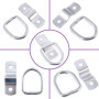 Swpeet Lot de 6 ancrages d'arrimage en Acier Inoxydable avec Anneau en D de 0,6 cm pour Charges sur camions, remorques, Bateaux,