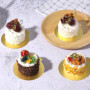 MengH-SHOP Planches à Gâteaux à la Mousse Supports à Gâteau Rond en Carton Doré Jetable Plateau de Desserts Assiettes en Papier 