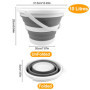 Maxentico Bassine Pliable(Gris), Seau Lavage Voiture 10L pour Le Nettoyage Domestique, Portable Camping Plastique Sceaux, Retrac