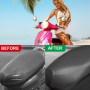 SPEACOUR 2 PCS Housse de Siège de Moto en PU Protège-siège de Moto Universelle Couvre-Selle de Moto Imperméable Housse de Banque