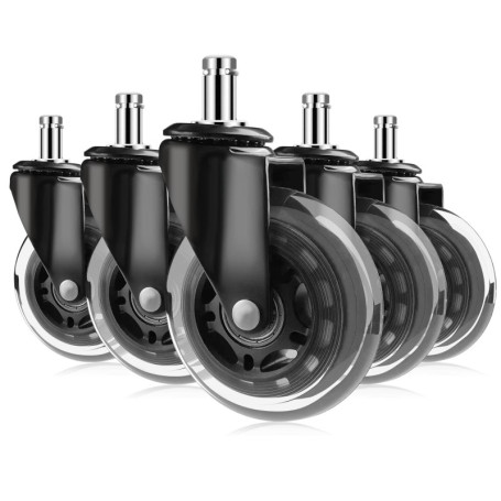 Gvolatee 5 pièces roulette chaise de bureau en caoutchouc 11mm x 22mm, 360° Rotation pour jeu chaises, roulette pivotantes conce