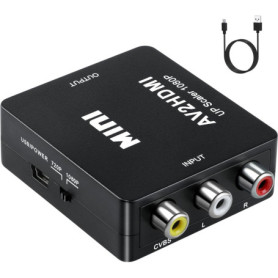 SZJUNXIAO Adaptateur RCA vers HDMI, Mini AV CVBS vers HDMI Vidéo Signal Audio Convertisseurs Adaptateur 1080P 720 Compatible ave