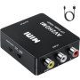 SZJUNXIAO Adaptateur RCA vers HDMI, Mini AV CVBS vers HDMI Vidéo Signal Audio Convertisseurs Adaptateur 1080P 720 Compatible ave